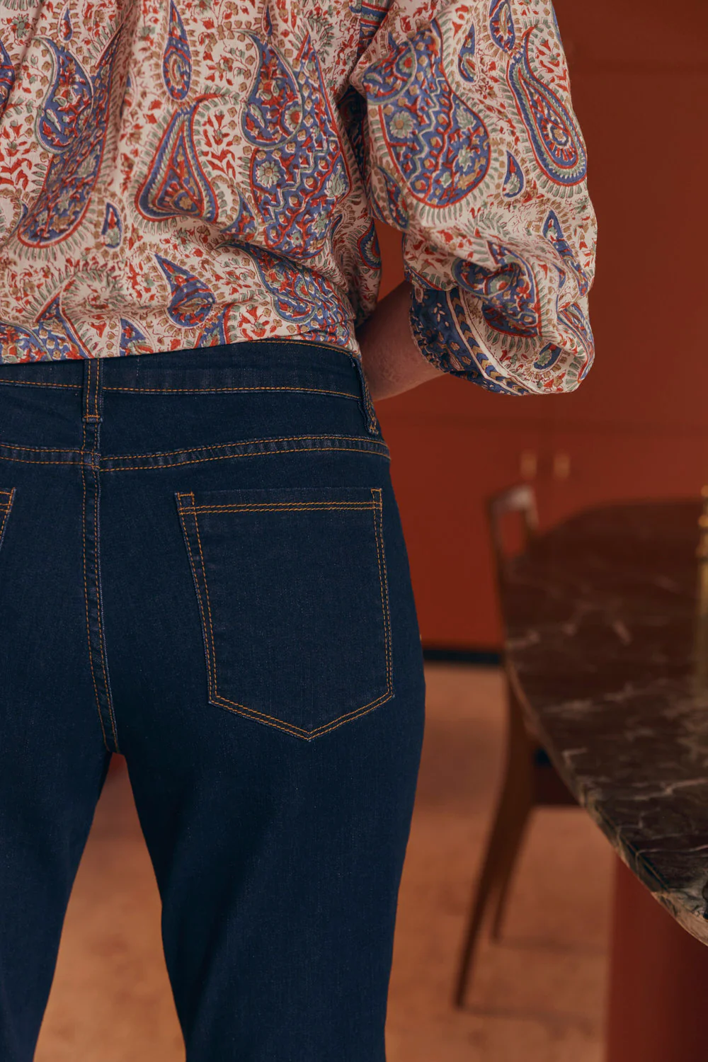 Adrift Denim Fitted Jeans in Dark Wash - Image 3
