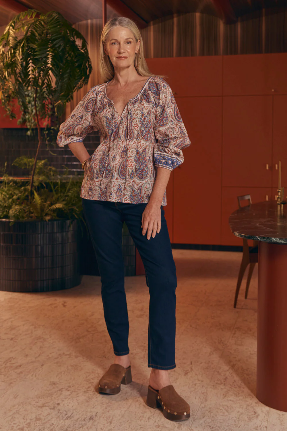 Adrift Denim Fitted Jeans in Dark Wash - Image 4