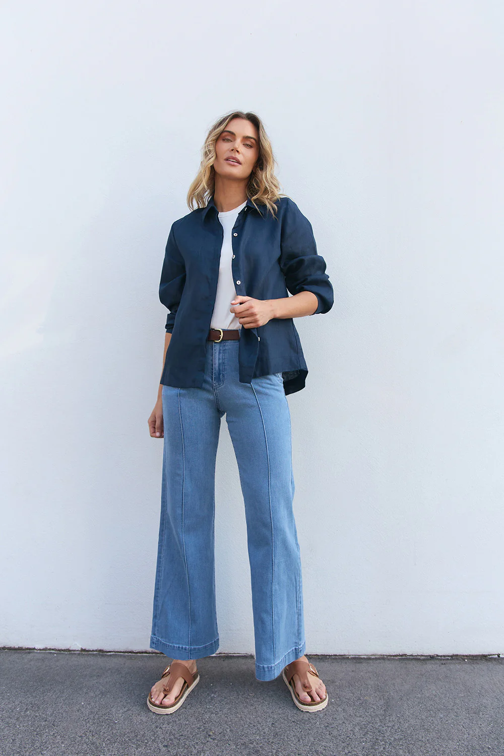 Adrift Denim Wide Leg Jeans in Light Wash - Image 6
