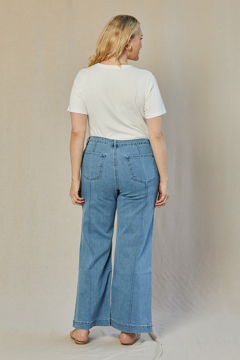 Adrift Denim Wide Leg Jeans in Light Wash - Image 8