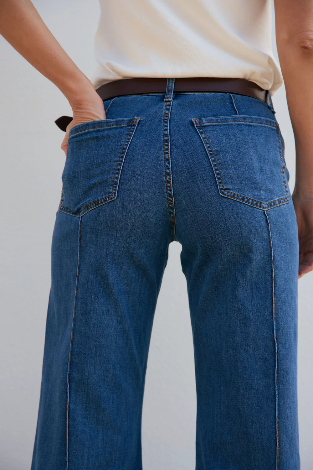 Adrift Denim Wide Leg Jeans in Mid Wash - Image 4