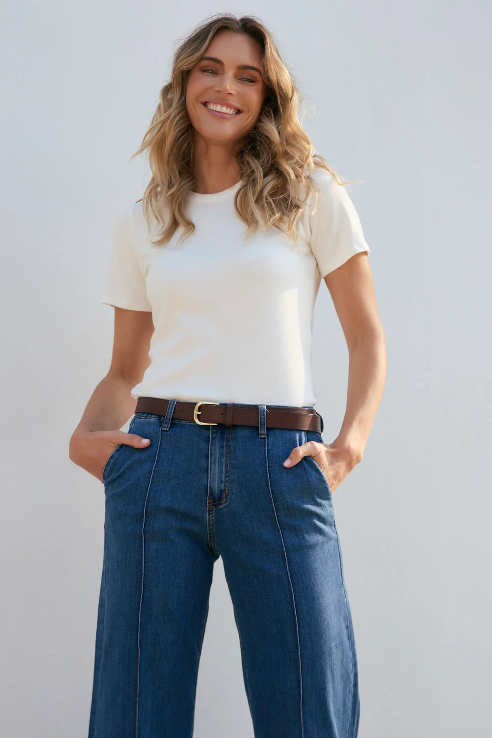 Adrift Denim Wide Leg Jeans in Mid Wash - Image 6