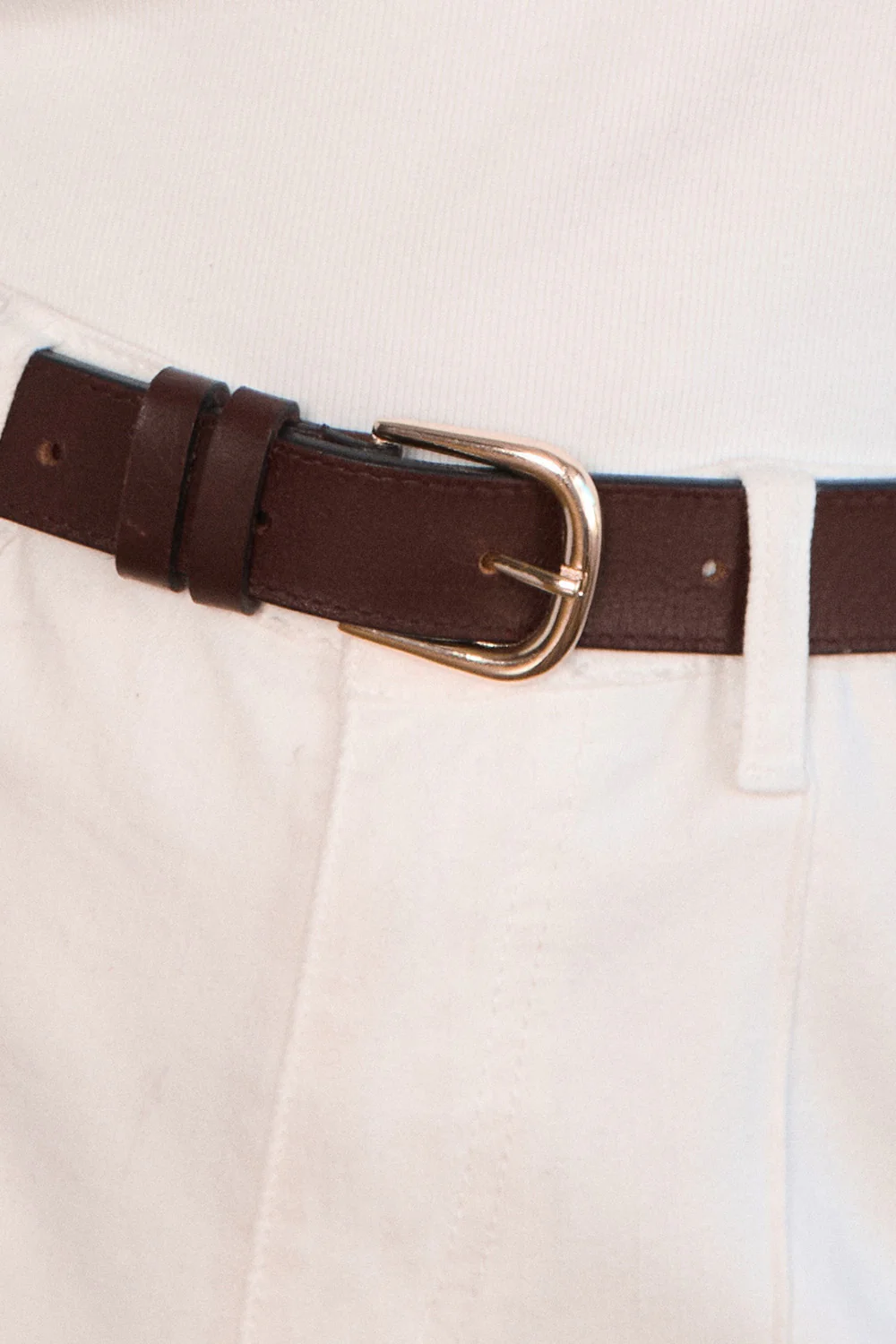 Adrift Gold Buckle Belt in Tan Leather - Image 3