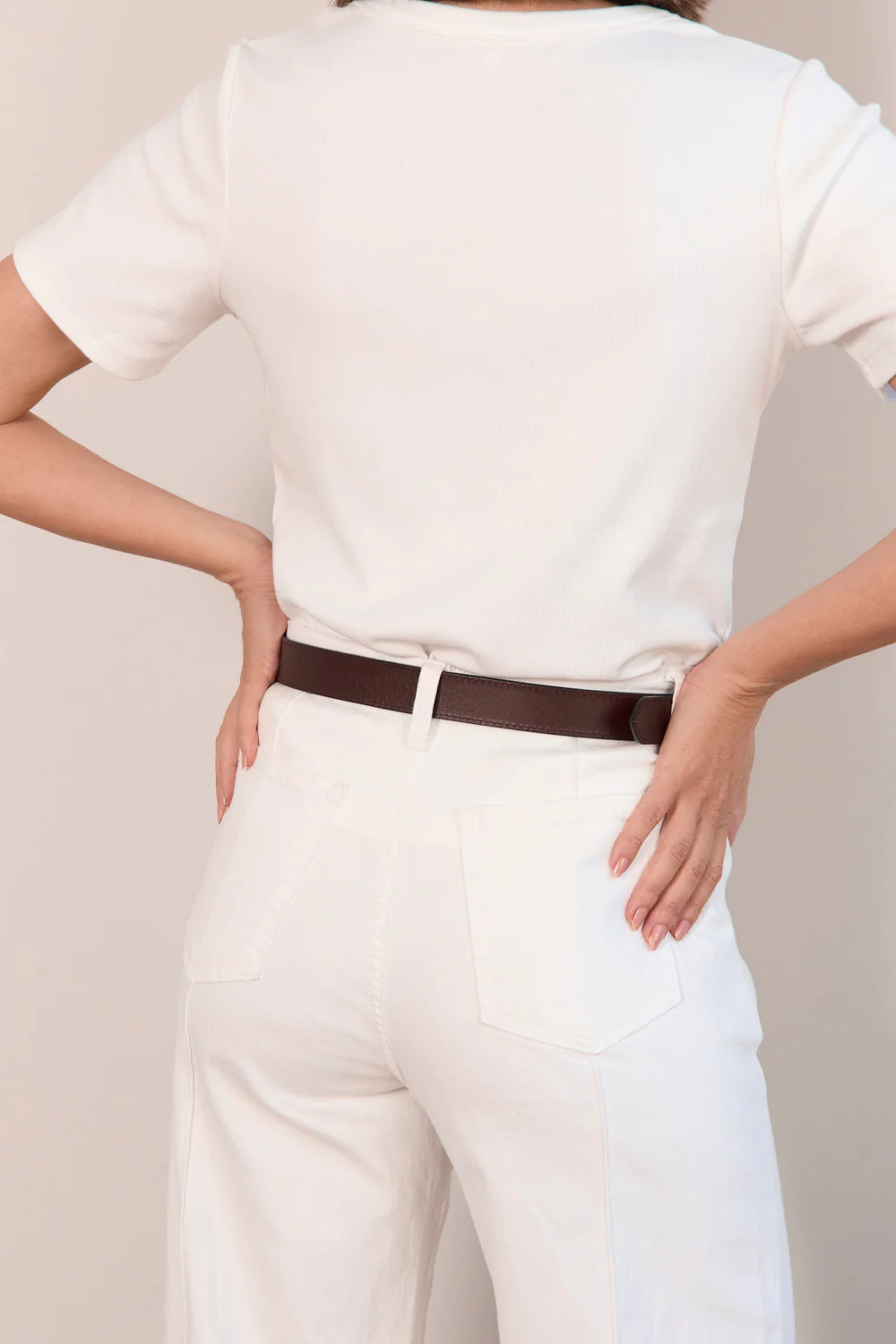 Adrift Gold Buckle Belt in Tan Leather - Image 6