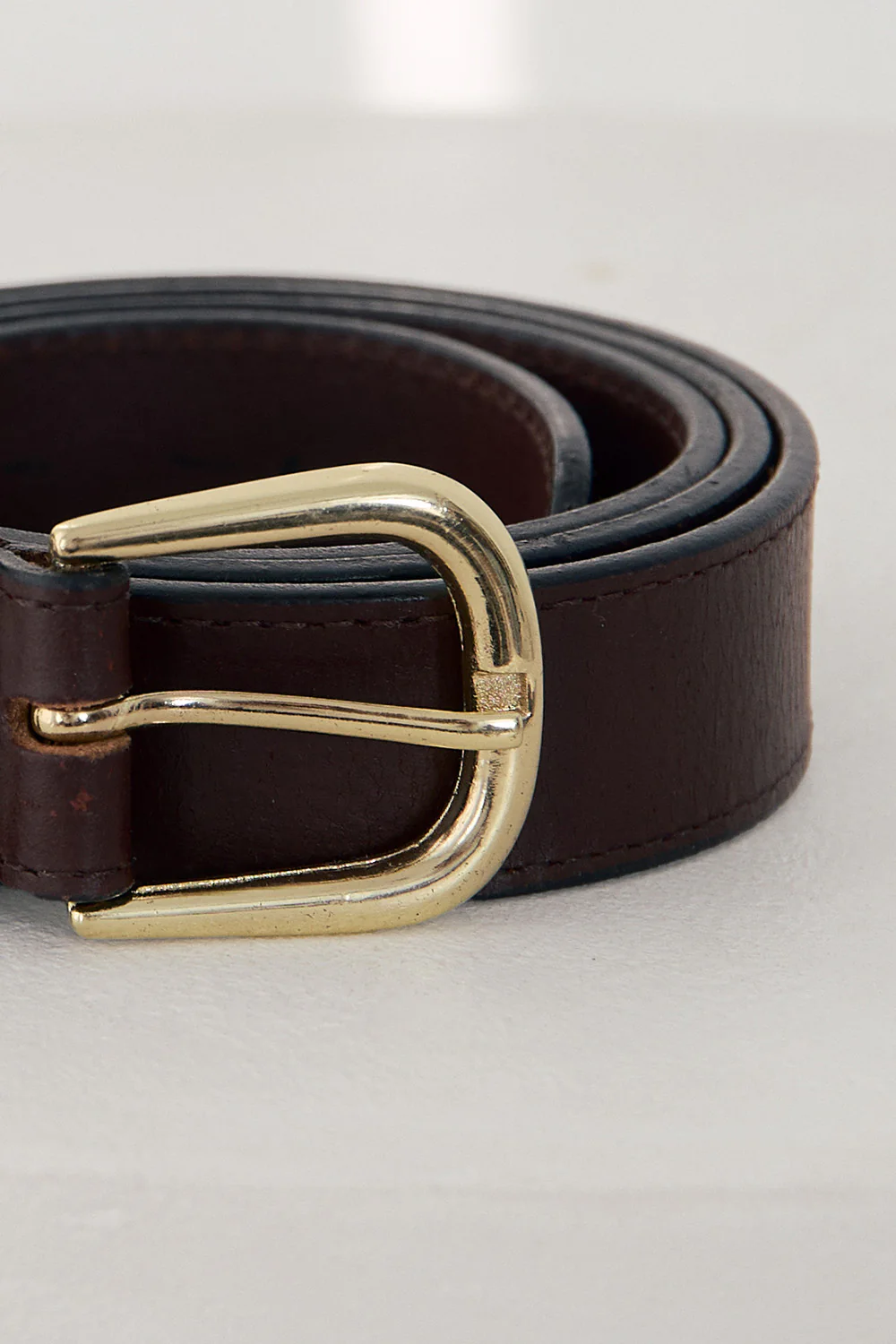 Adrift Gold Buckle Belt in Tan Leather - Image 7