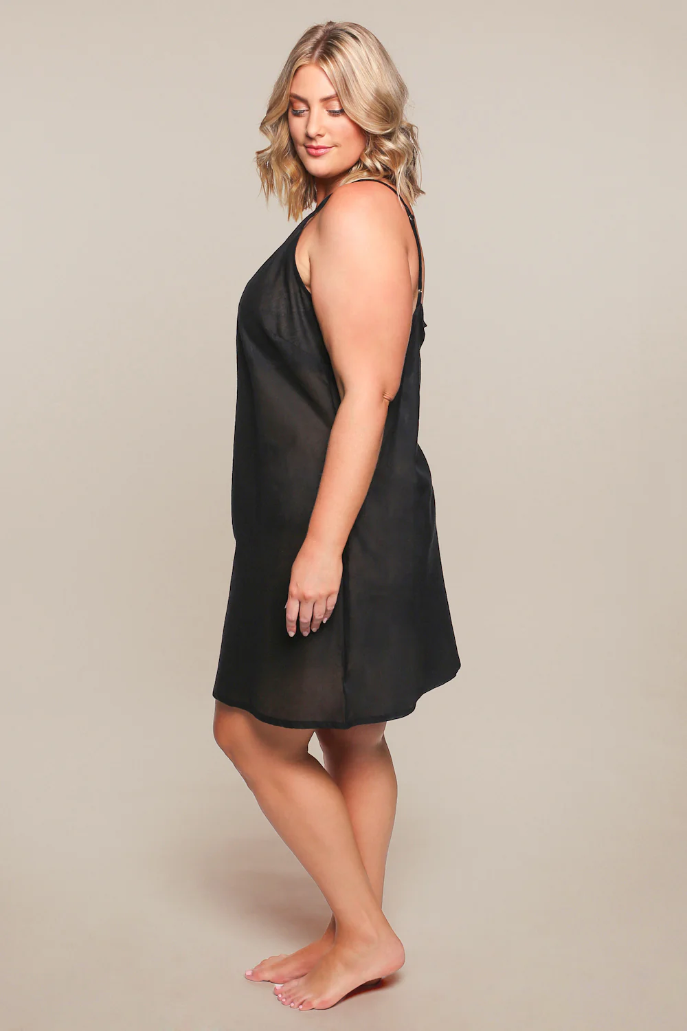 Adrift Cotton Slip in Black - Image 7