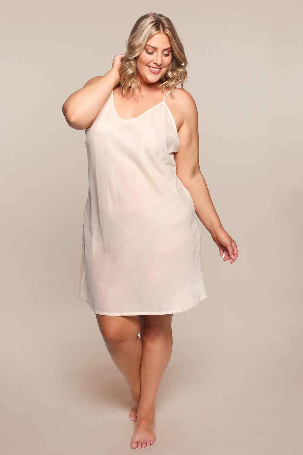 Adrift Cotton Slip in Ecru - Image 3