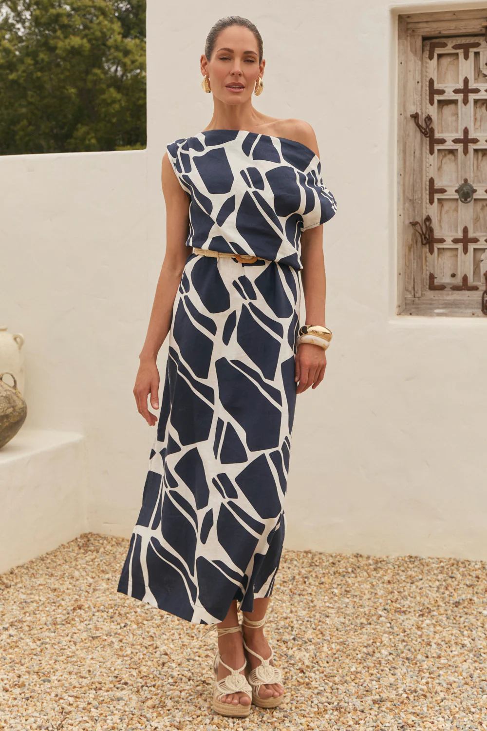 Alice Drop Shoulder Dress in Fjorde Navy