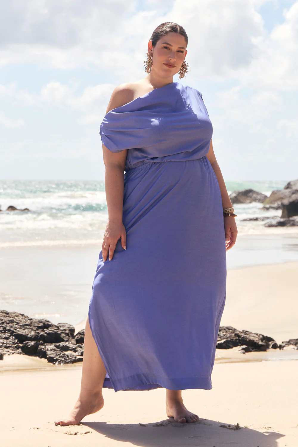 Alice Drop Shoulder Dress in Jacaranda - Image 2