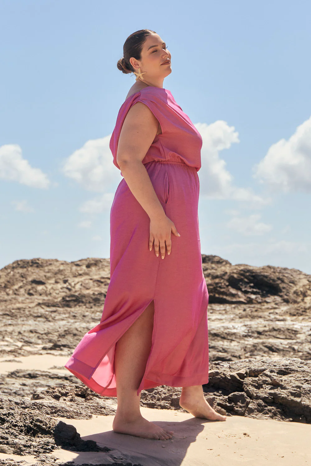 Alice Drop Shoulder Dress in Orchid - Image 3
