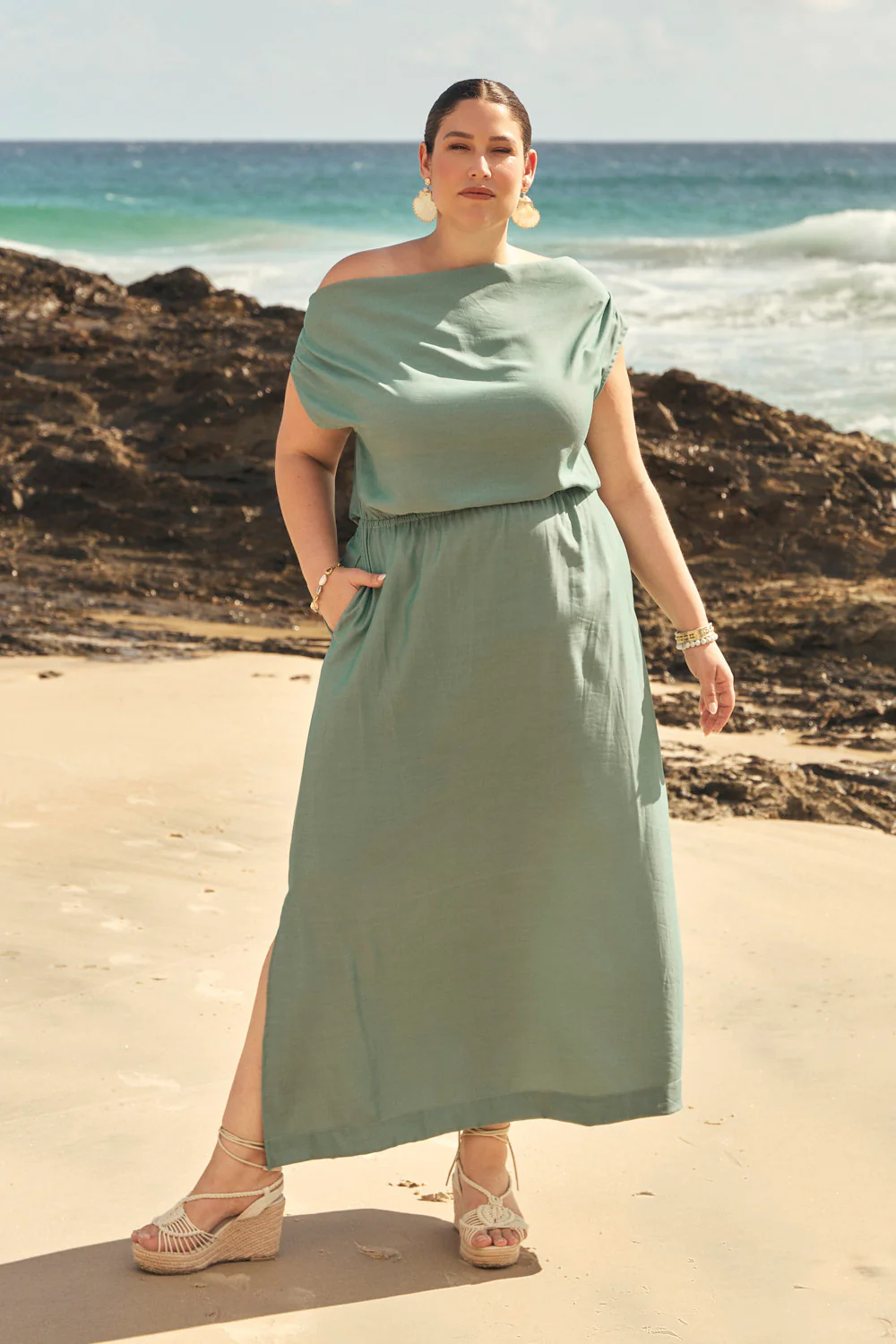 Alice Drop Shoulder Dress in Tosca