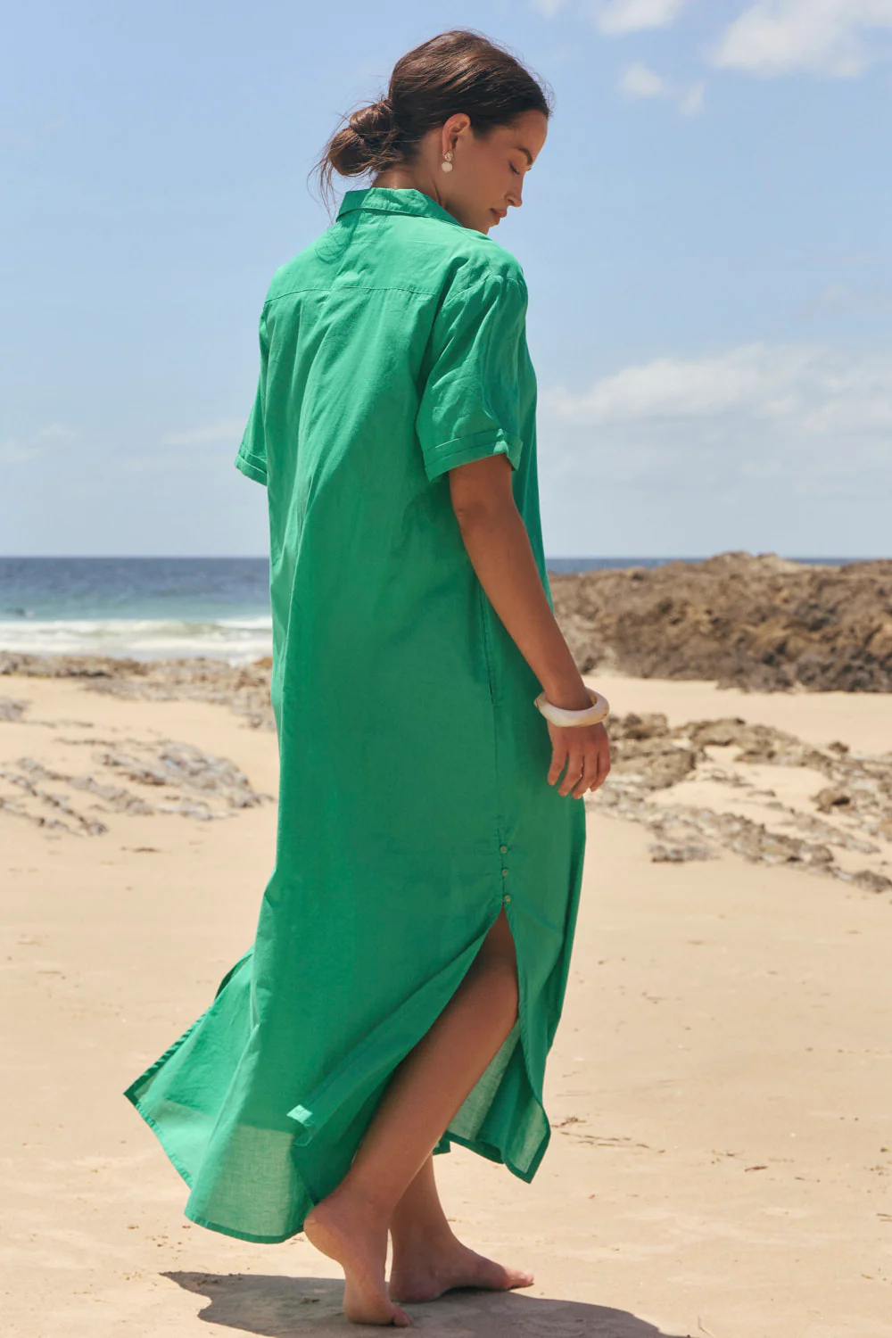 Amani Collared Dress in Green Bee - Image 6