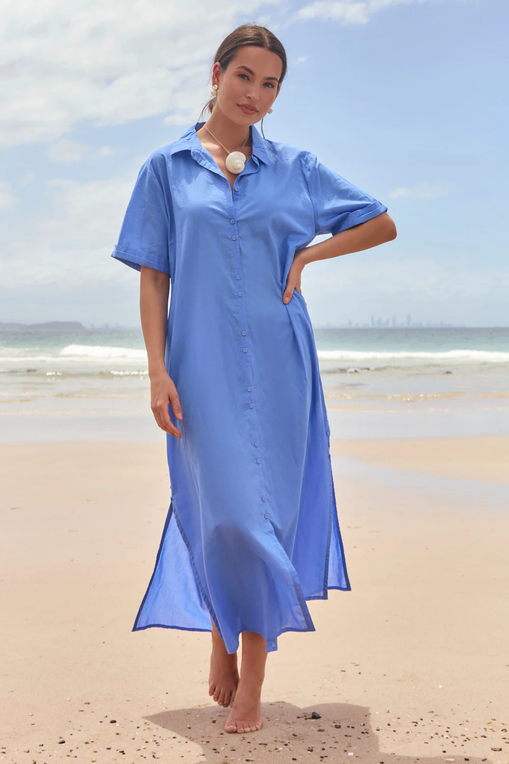 Amani Collared Dress in Regatta - Image 3