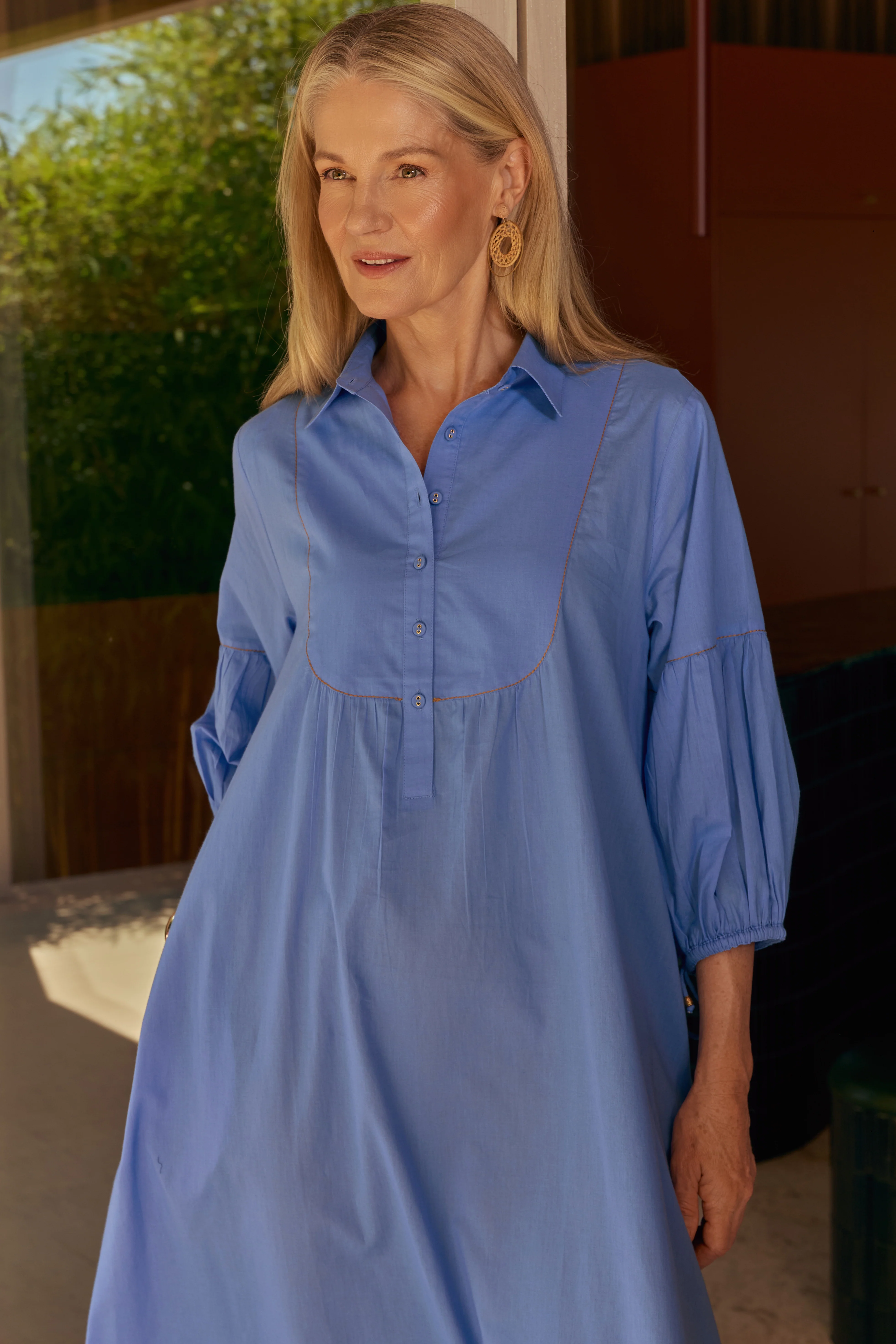 Anya Collared Smock Dress in Seabreak - Image 2