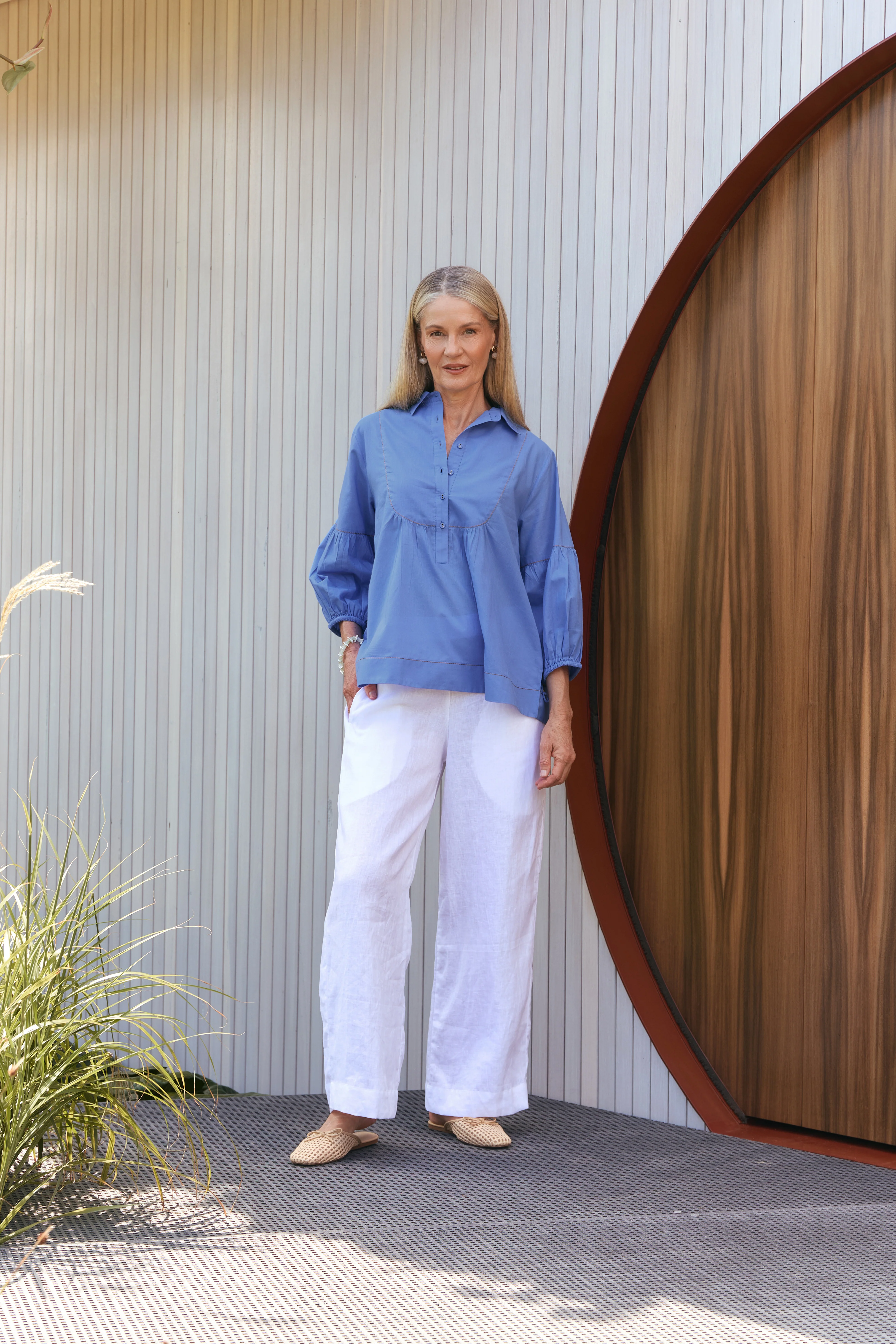 Anya Smock Blouse in Seabreak - Image 4