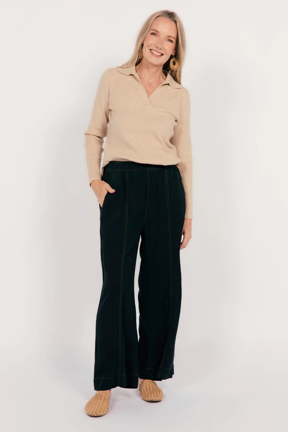 Breezy Tencel Relaxed Pant in Black - Image 5