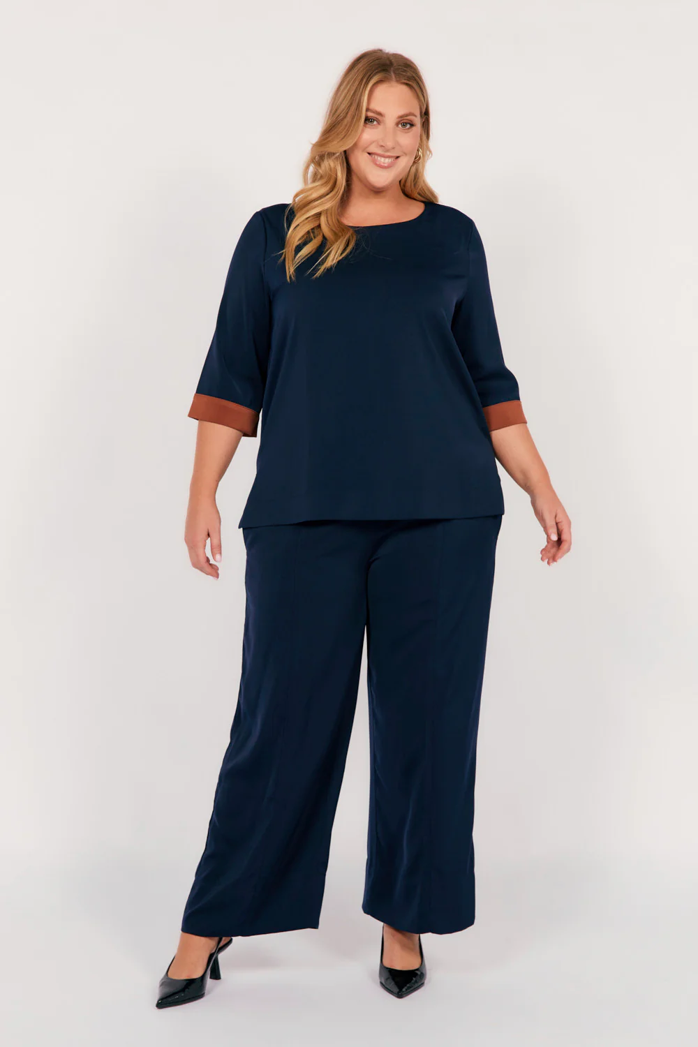 Camille Wide Leg Pant in Tribeca - Image 4