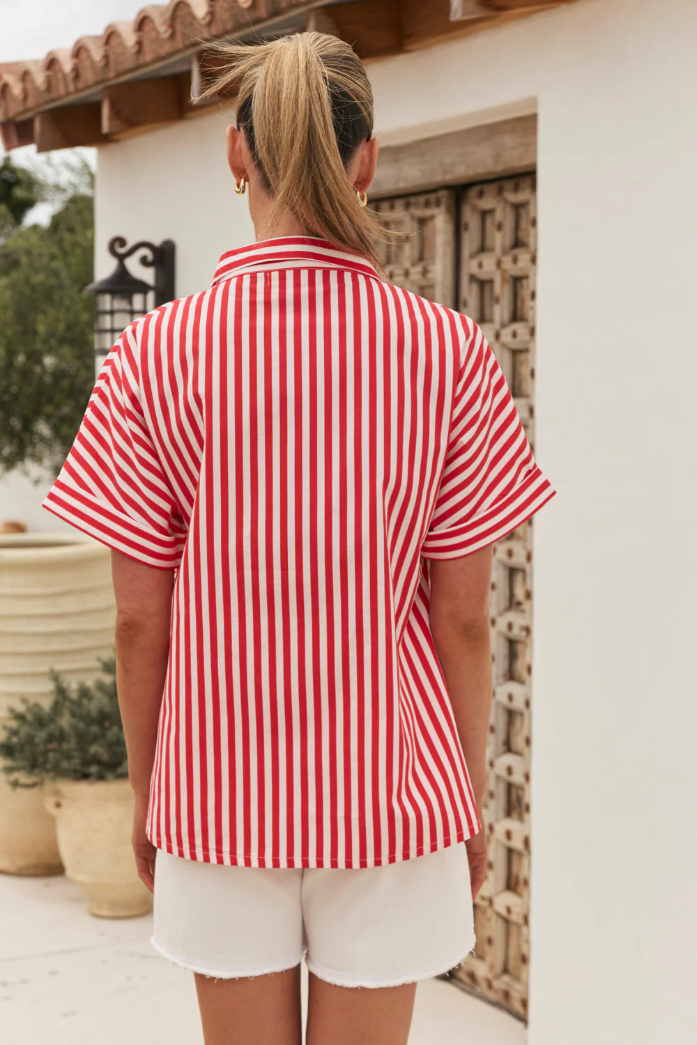Carmen Shirt in Red Stripe - Image 5