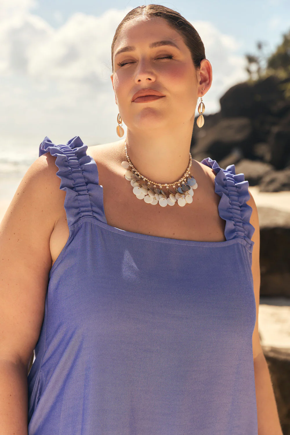 Claire Frill Sun Dress in Jacaranda - Image 2