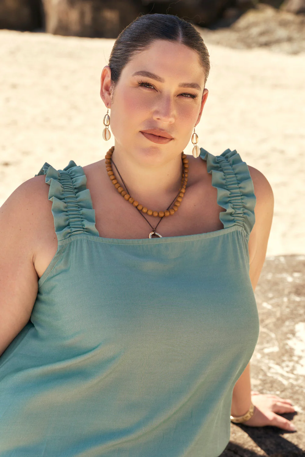 Claire Frill Sun Dress in Tosca - Image 2