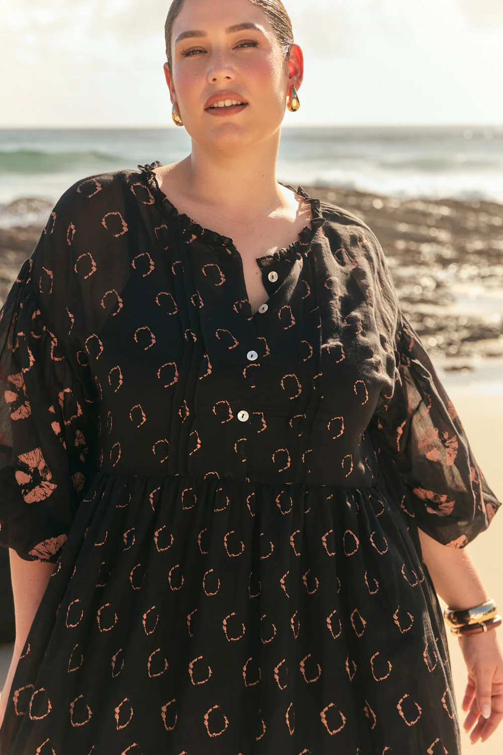 Coco Cotton Silk Dress in Stormflower - Image 4