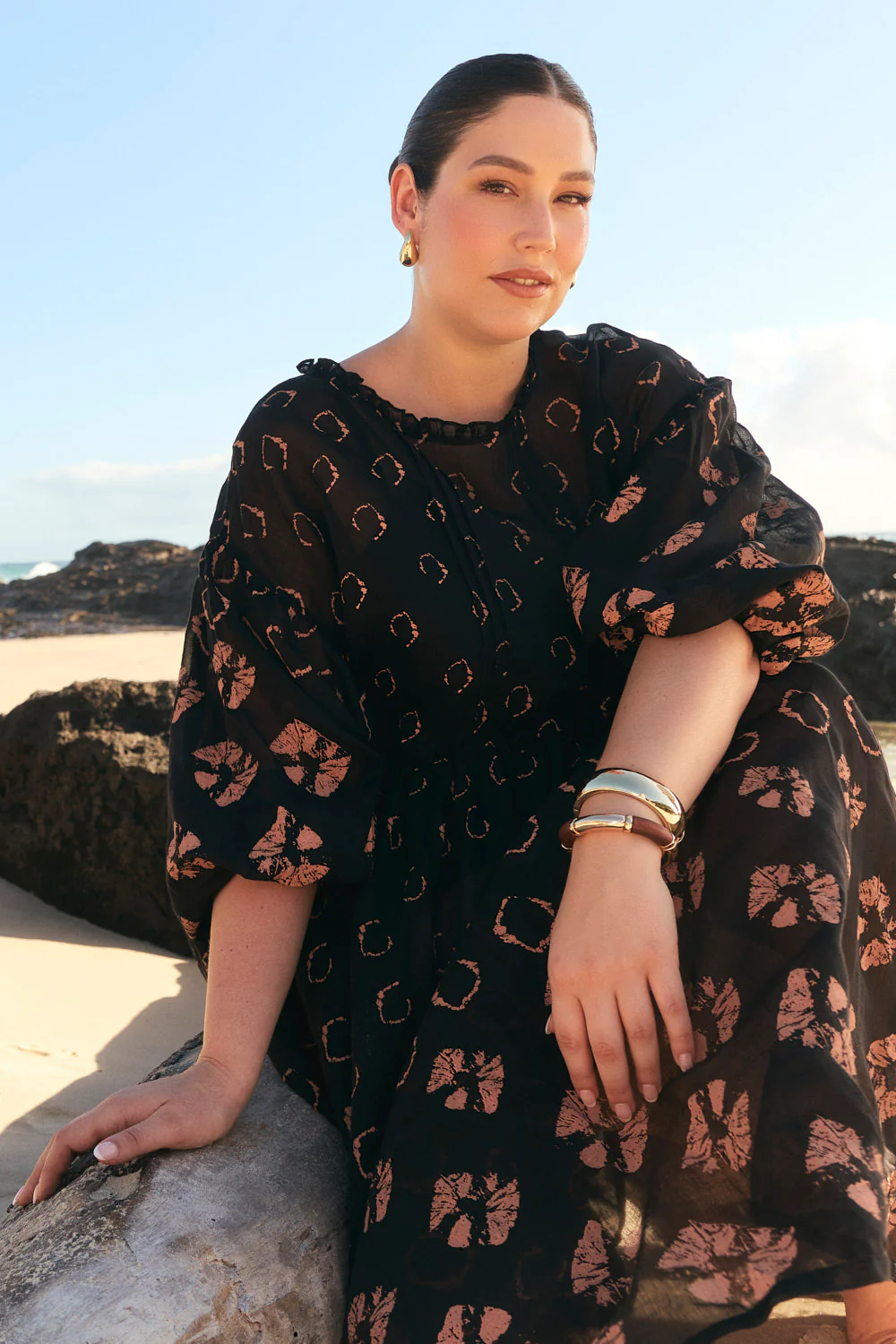 Coco Cotton Silk Dress in Stormflower - Image 5