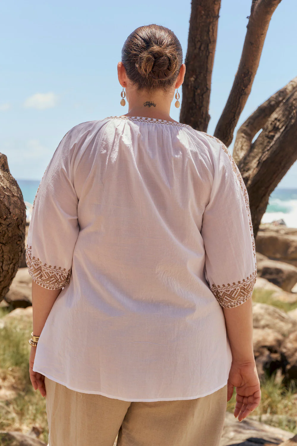 Danny Embroidered Top in Alabaster - Image 5