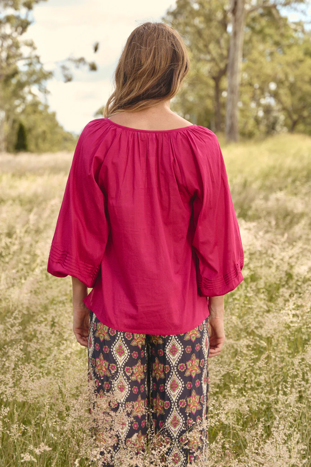 Delilah Swing Blouse in Magenta - Image 8