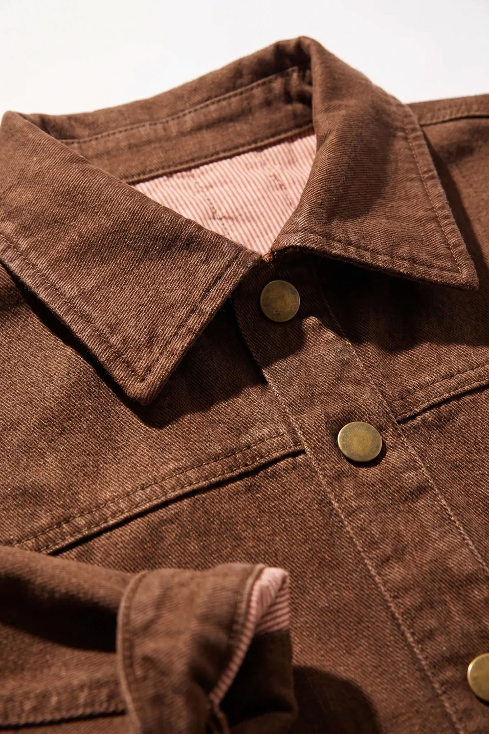 Denim Shacket in Chocolate - Image 3
