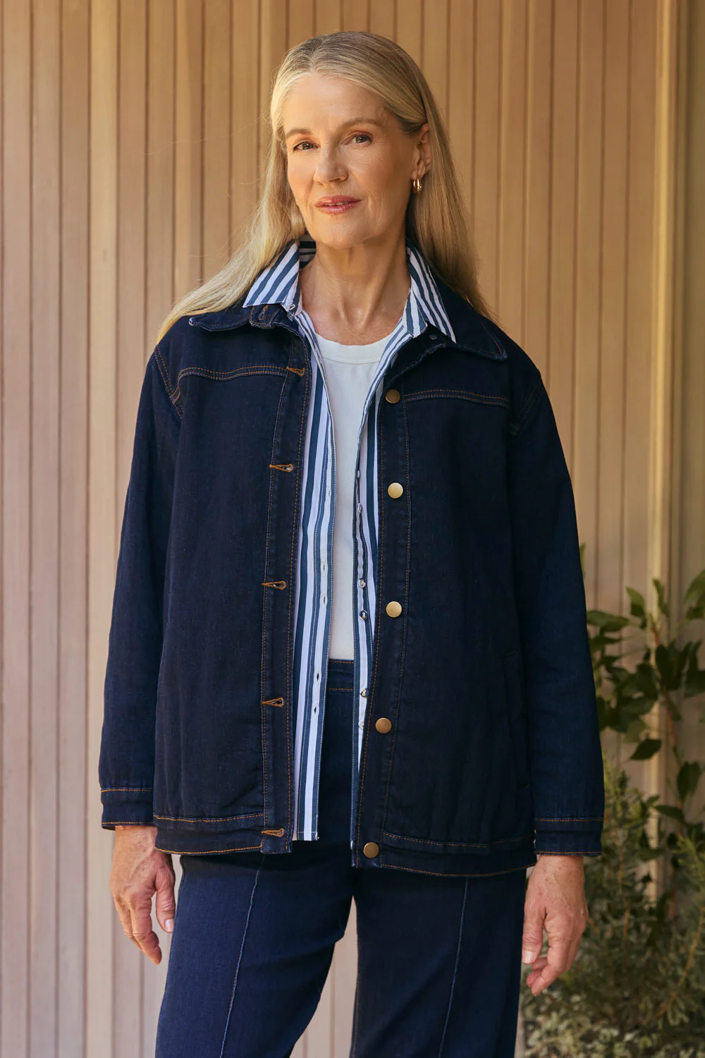 Denim Shacket in Dark Wash - Image 7