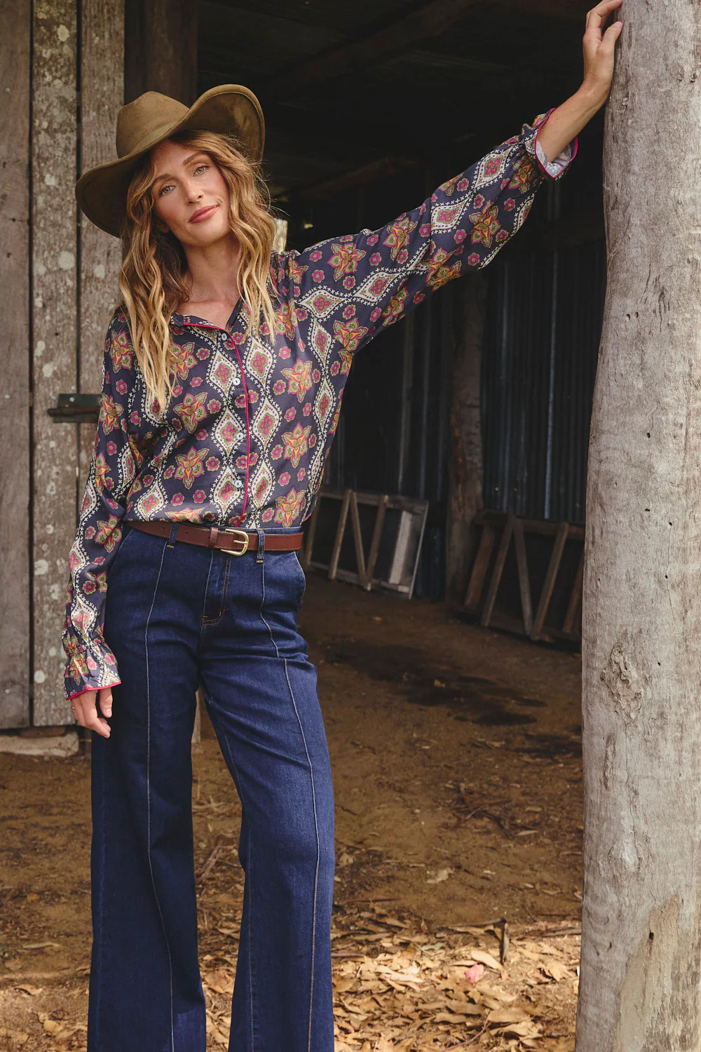 Ebony Frill Cuff Top in Veloura - Image 7