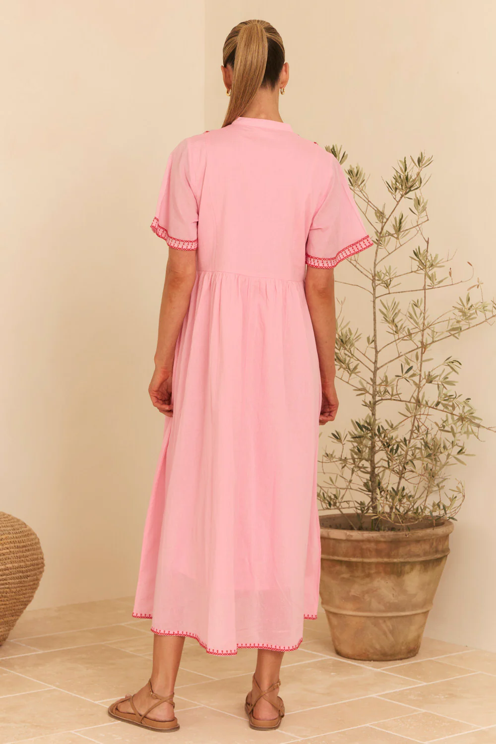 Elodie Flutter Sleeve Smock Dress in Rosita - Image 7
