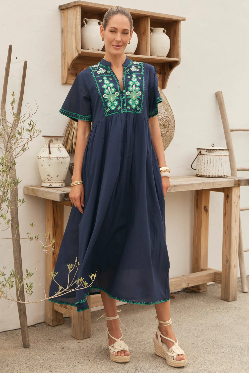 Elodie Flutter Sleeve Smock Dress in Samira - Image 3