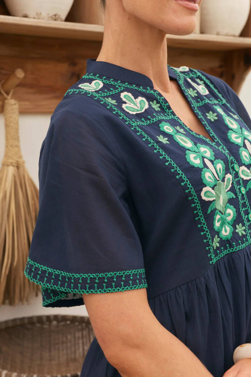 Elodie Flutter Sleeve Smock Dress in Samira - Image 4