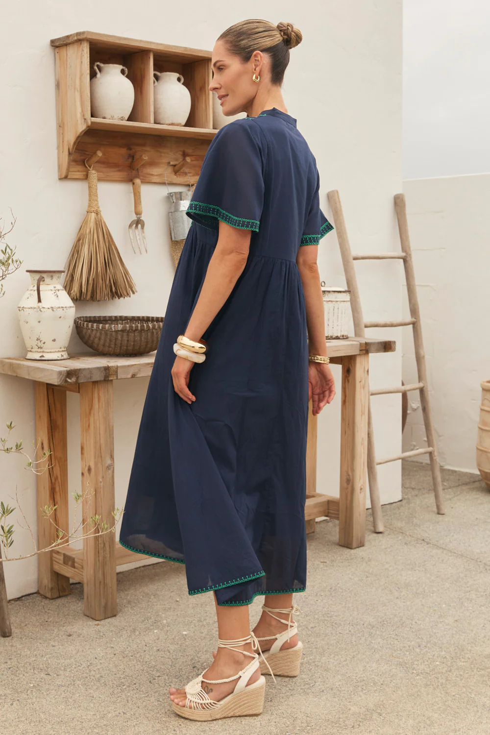 Elodie Flutter Sleeve Smock Dress in Samira - Image 5