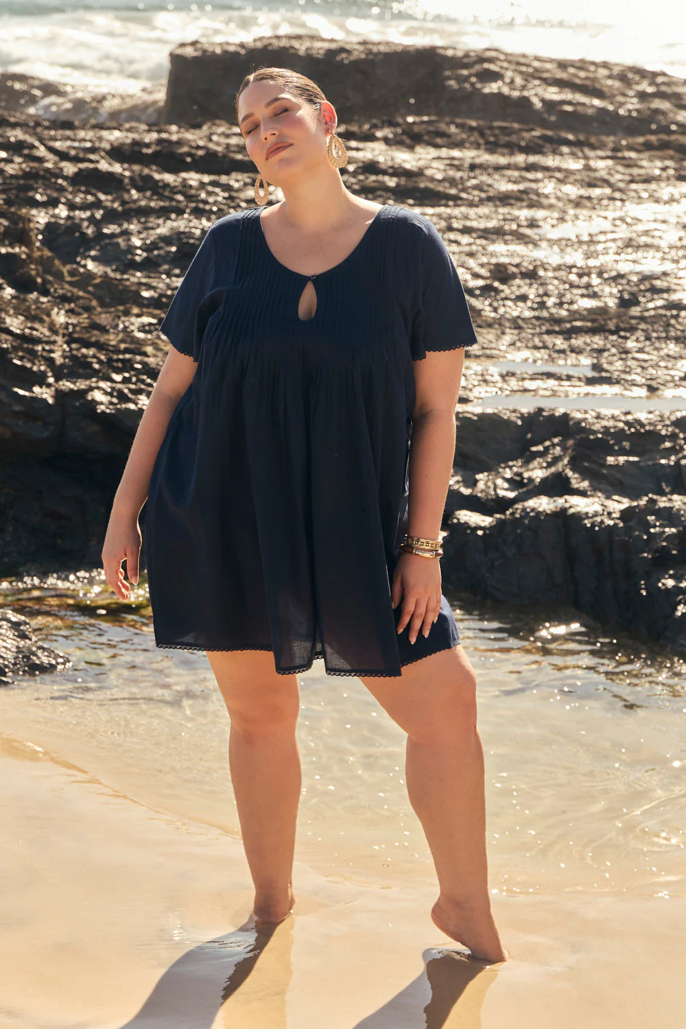 Elsa Pintuck Dress in Tidepool - Image 3