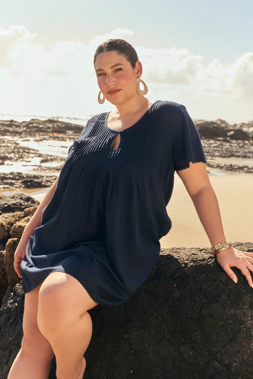 Elsa Pintuck Dress in Tidepool - Image 5