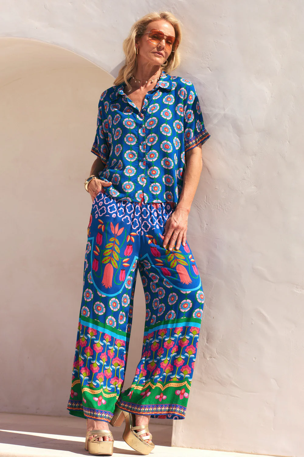 Evie Shirred Waist Pant in Paradiso - Image 5