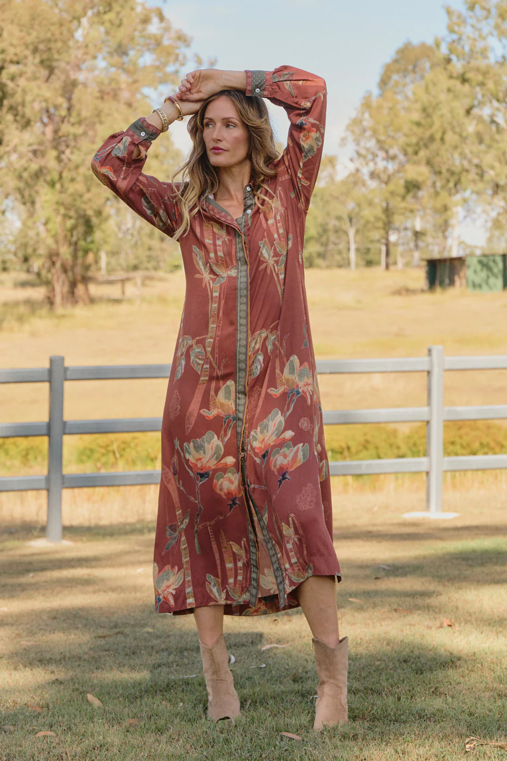 Gracie Collared Dress in Outback - Image 5