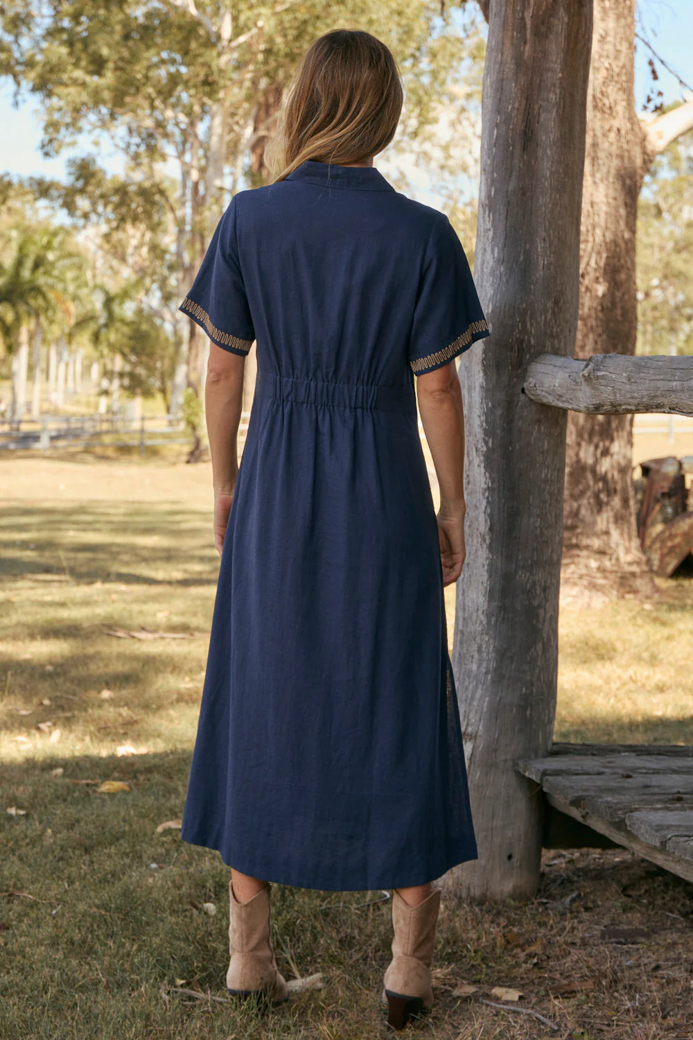 Gracie Shirt Dress in Midnight Clay - Image 3