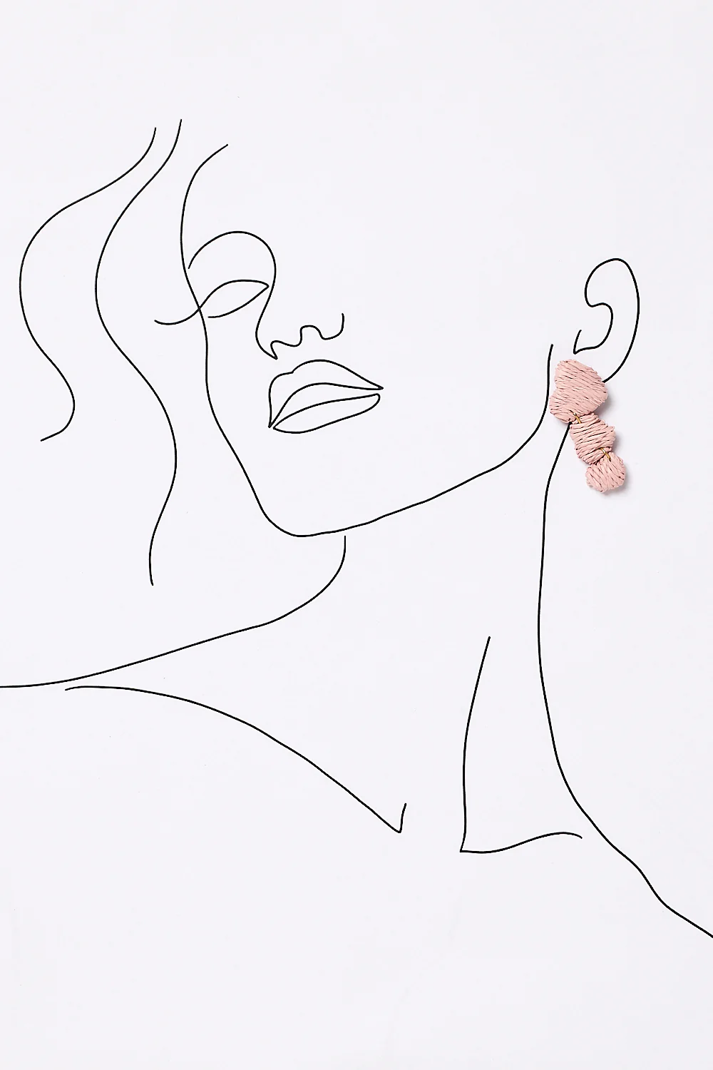 Graduating Heart Drop Earrings in Light Pink - Image 2