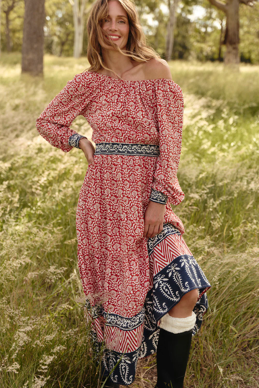 Isla Tiered Dress in Sundar Drift - Image 4