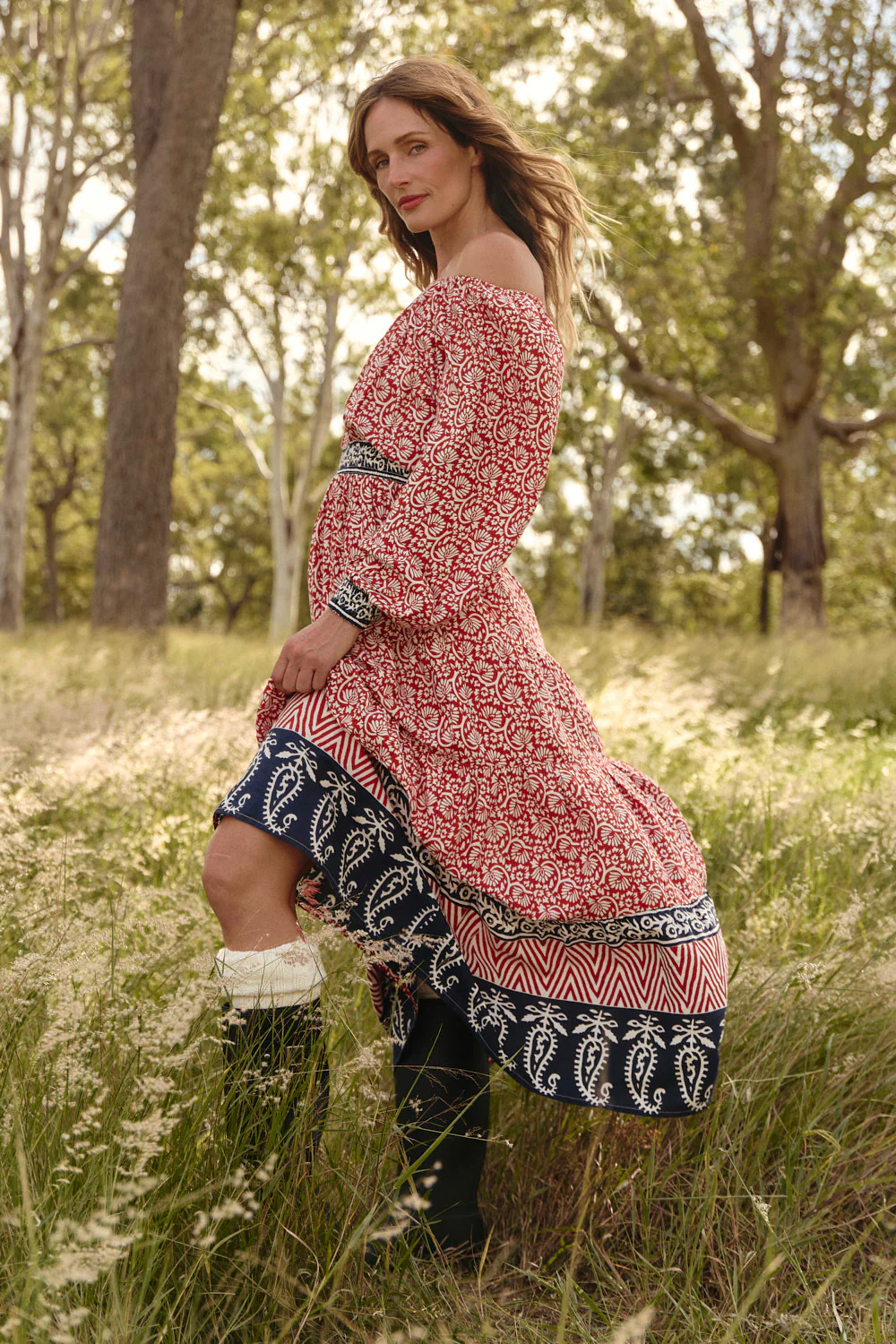 Isla Tiered Dress in Sundar Drift - Image 5