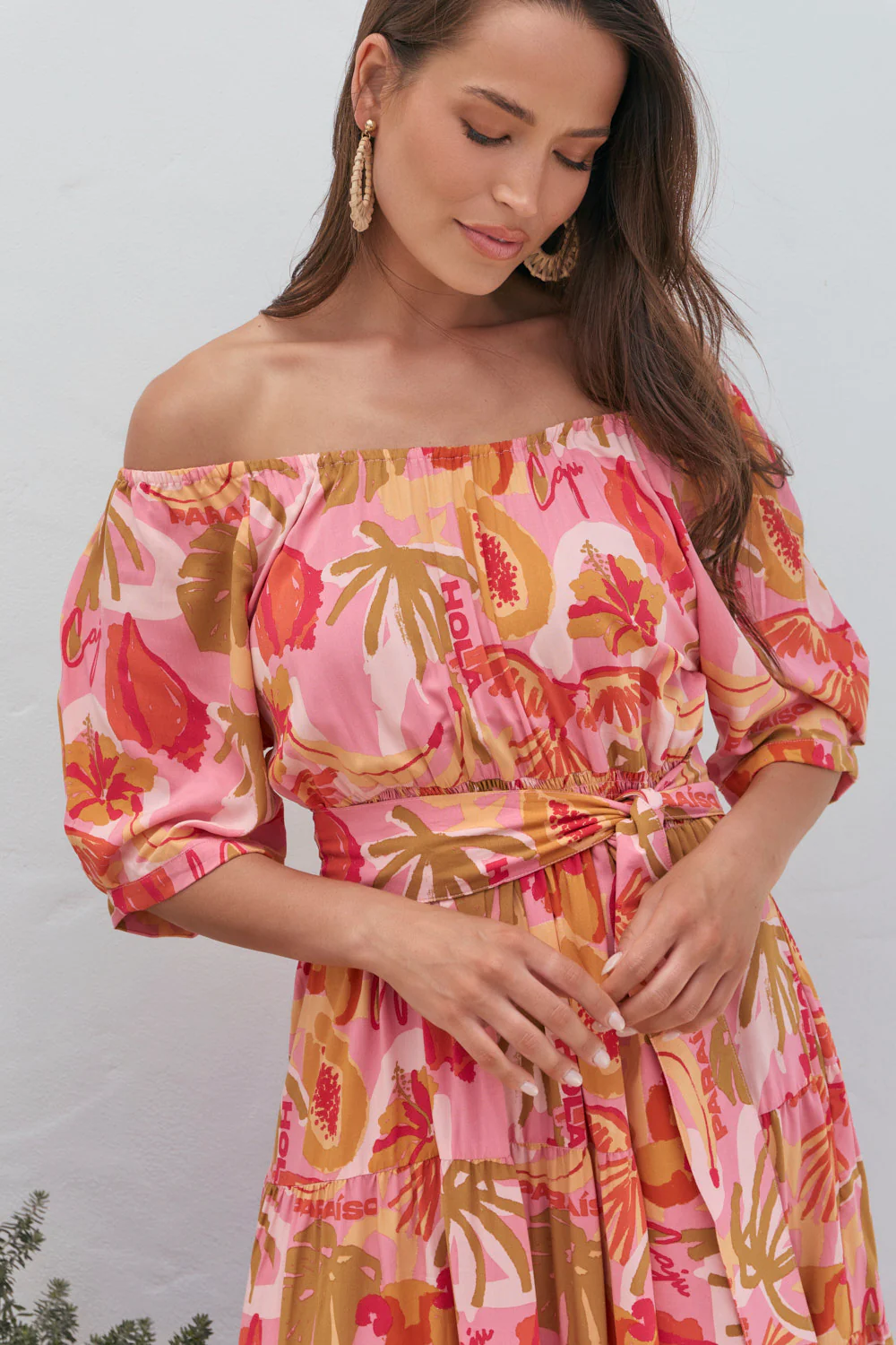 Isla Tiered Dress in Sunspell Pink - Image 4