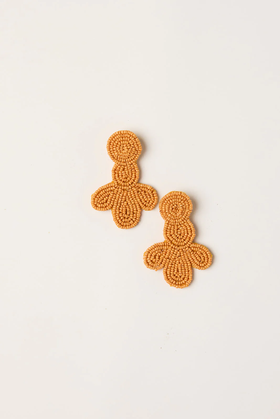Lotus Beaded Earrings in Tangerine