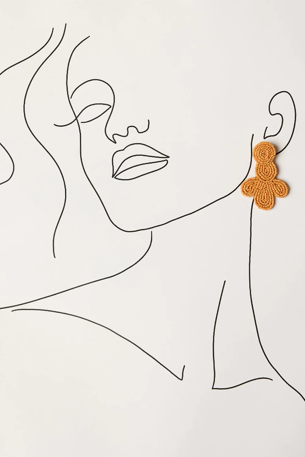 Lotus Beaded Earrings in Tangerine - Image 2