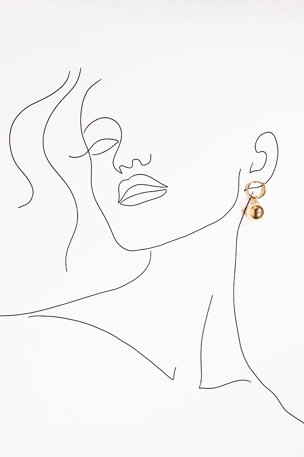 Metal Ball Mini Hoops in Gold