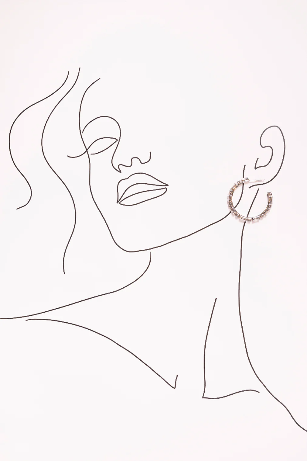 Baguette Hoops in Crystal - Image 2
