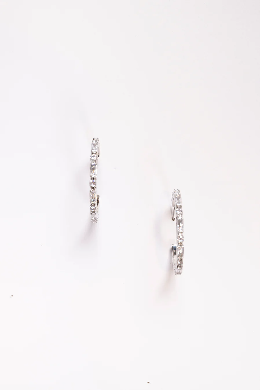 Baguette Hoops in Crystal - Image 3