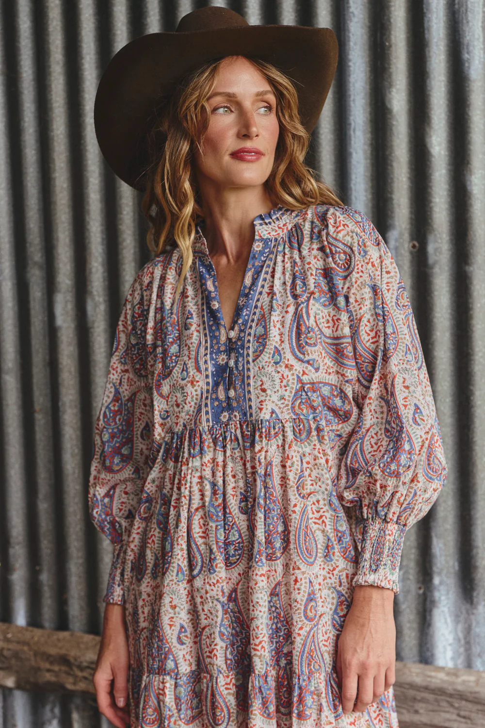 Mirabelle Frill Dress in Kalamkari - Image 3